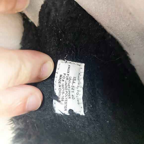 Alegria 40 EU 10 US Womens Black Isabelle Tartan Plaid Leather Fur Mules Clog - Picture 11 of 14